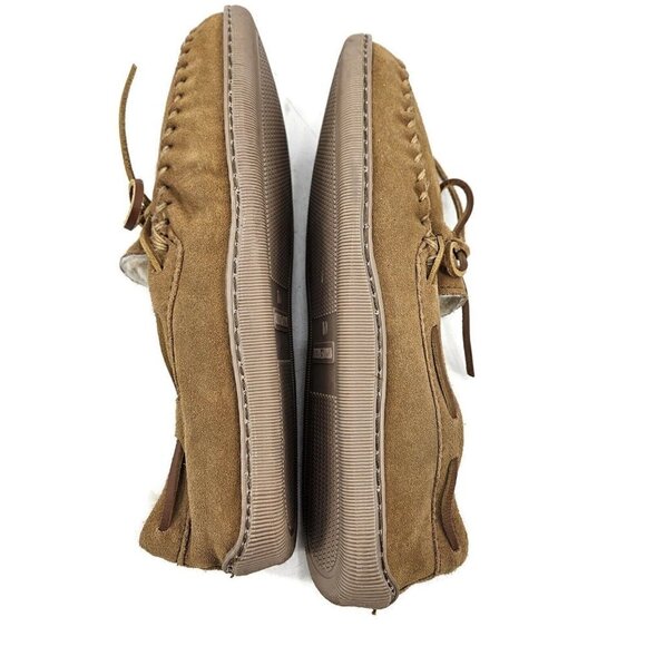 New Minnetonka Sheepskin Hardsole Moccasins Mens 10 Golden Tan 3741 Slippers main image 5